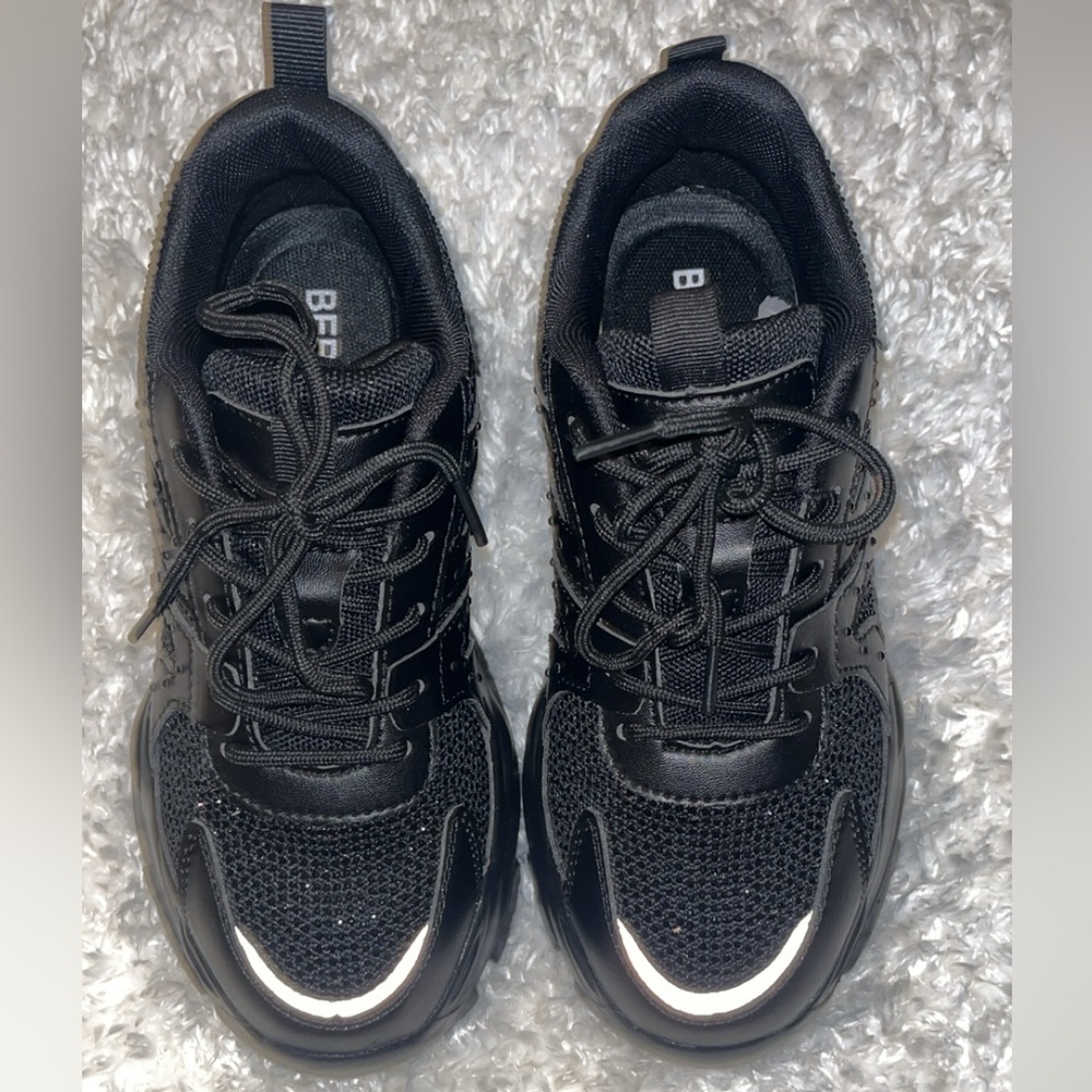 Berness Bambi Rhinestone Chunky Sneaker size 7 Black
